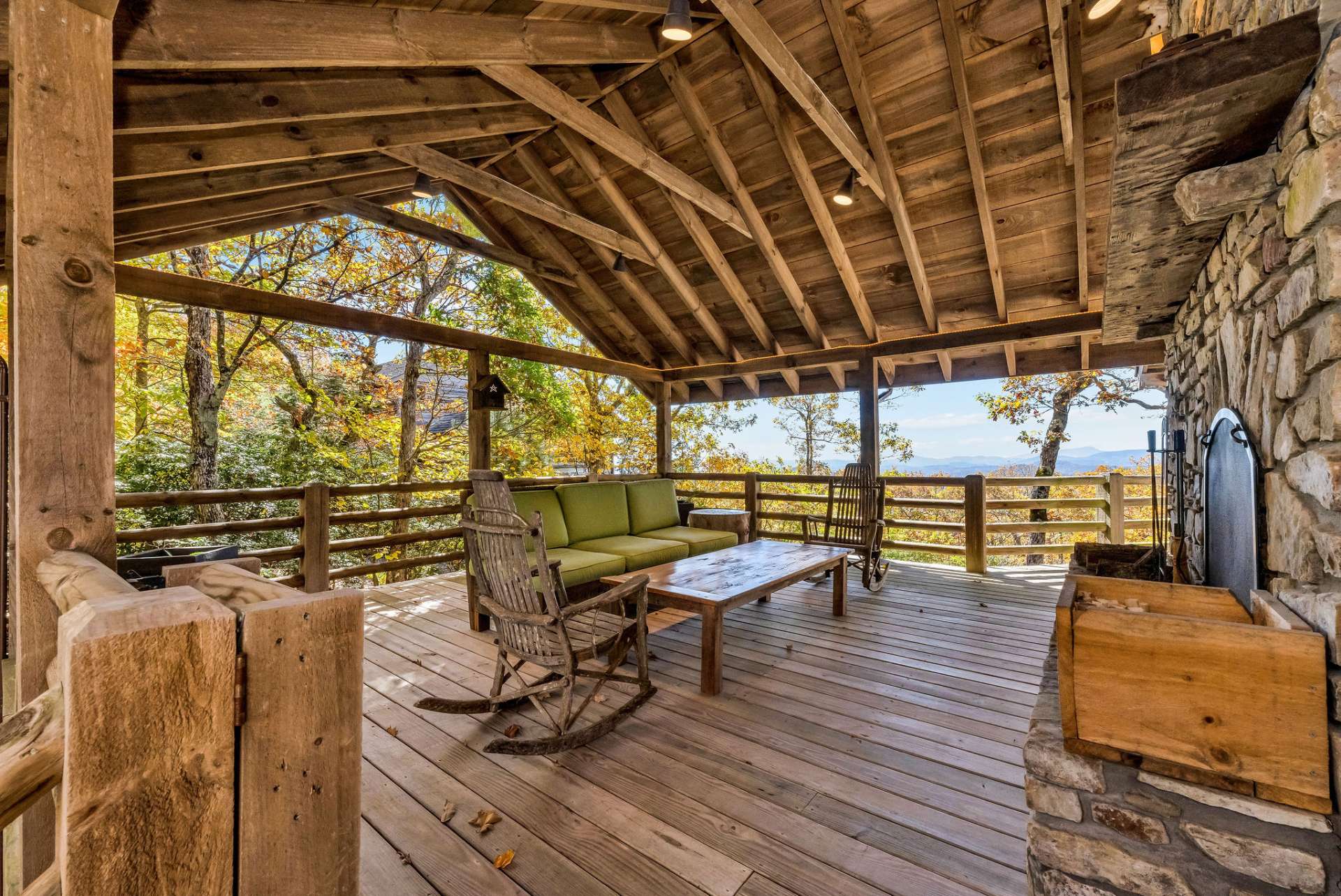 Relaxing with the gorgeous Blue Ridge Mountains.