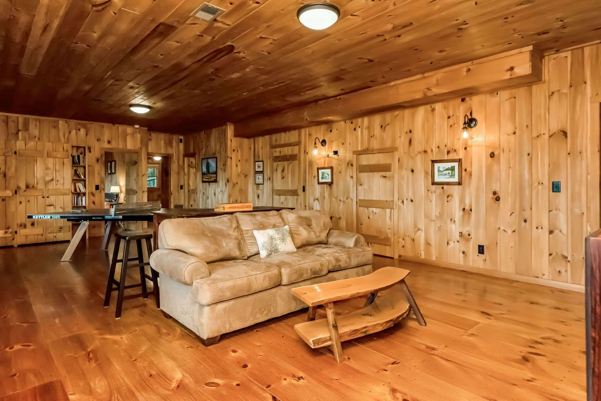 The laundry is currently on the lower level, and a wine closet featuring a EuroCave.