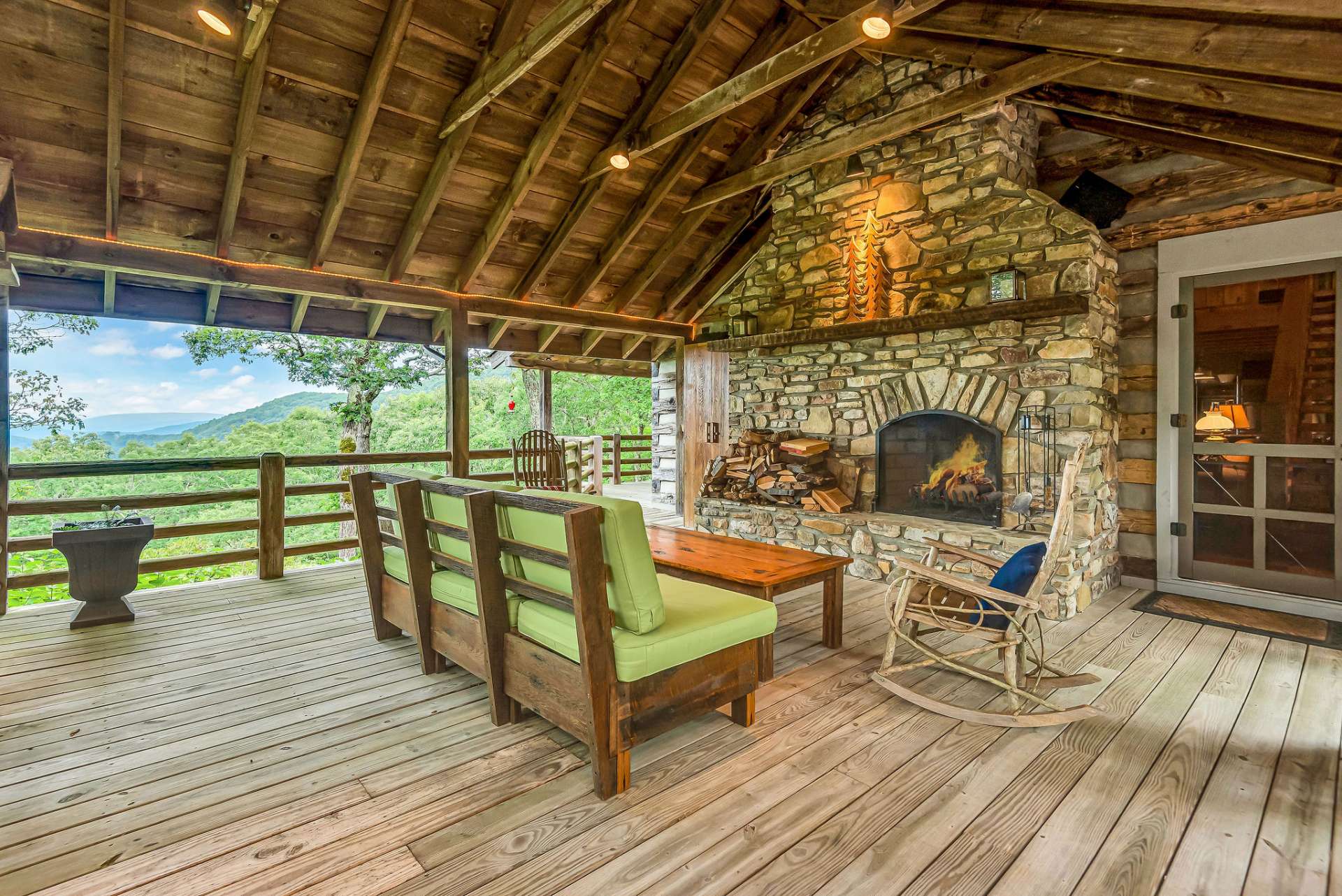 Spend your evenings sharing stories of adventures around the outdoor fireplace.