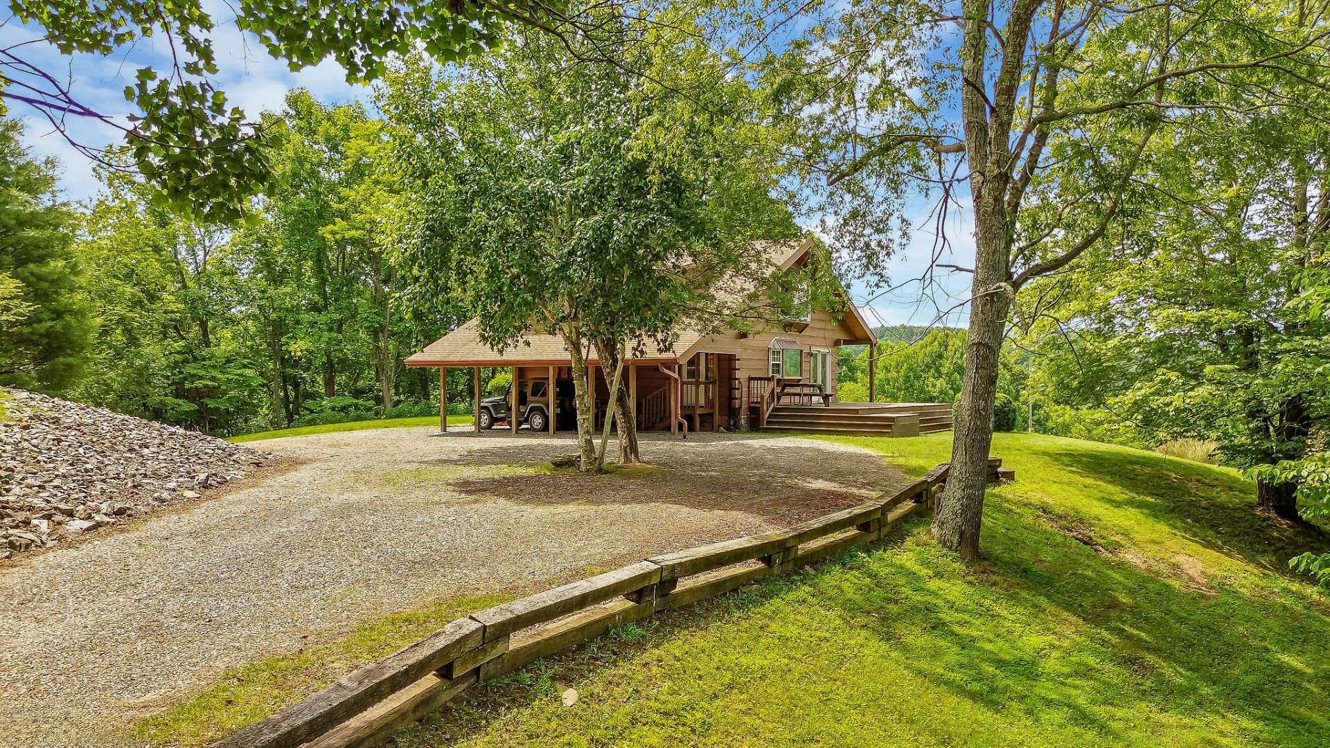 This grassy, sunny hillside is ideal for gardening enthusiasts.