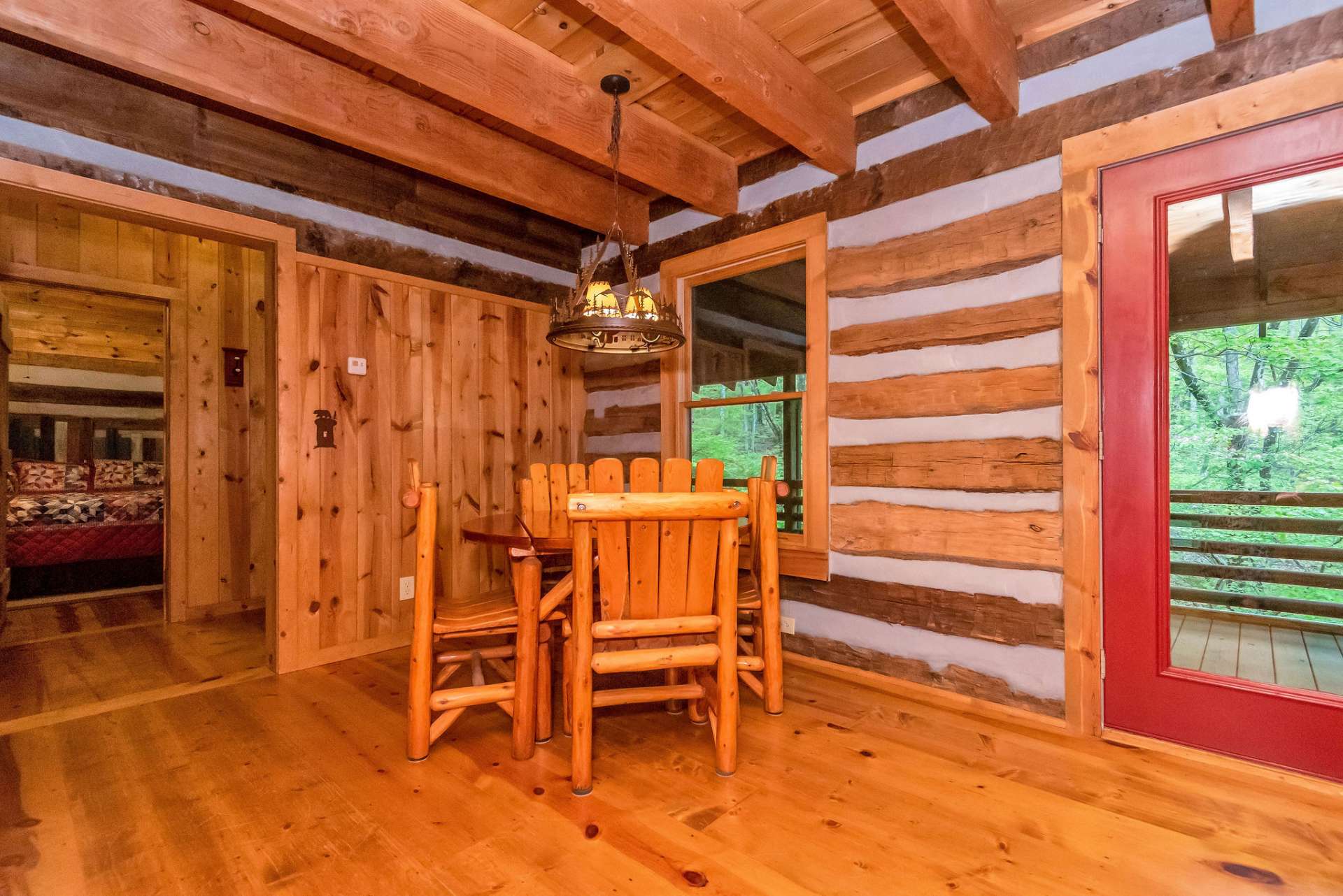 This cozy dining area will create memories of breaking bread with loved ones at the cabin.