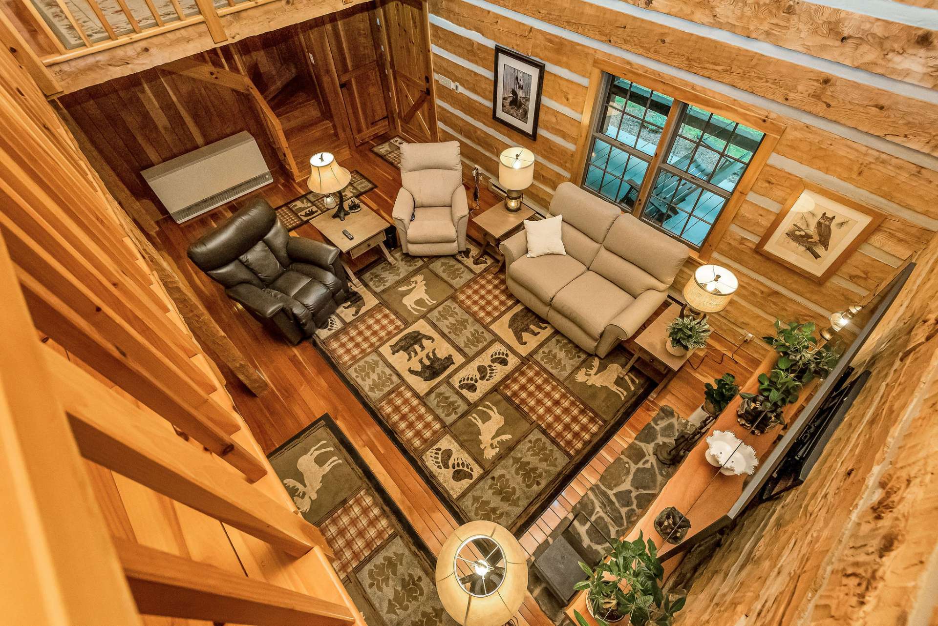 The offset in the loft creates a somewhat separate space, perfect for a cozy reading nook or crafting area.