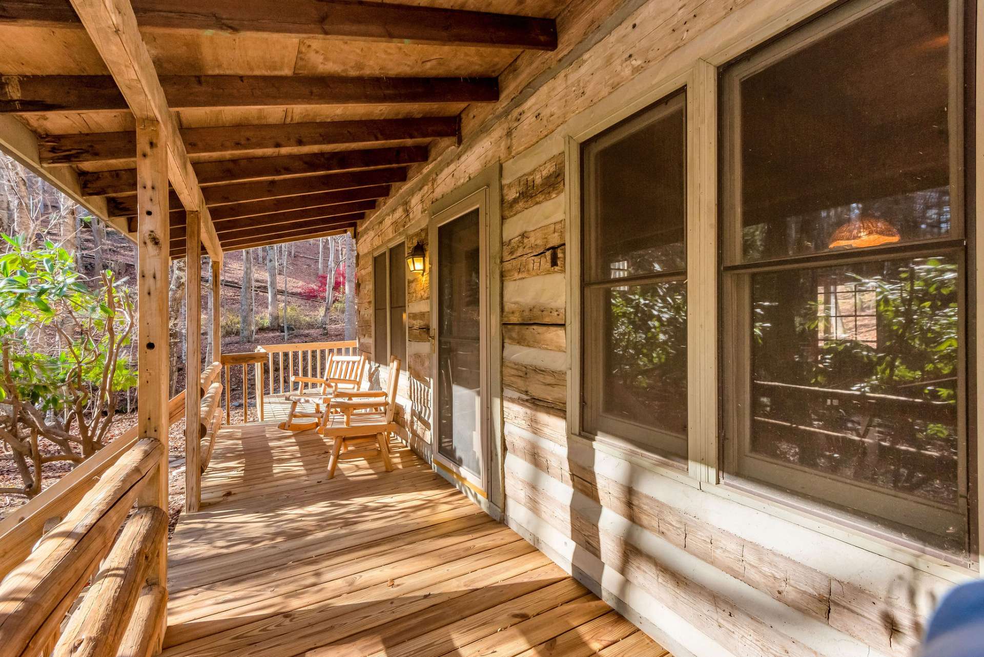 The front porch leads to the great room or the open deck.