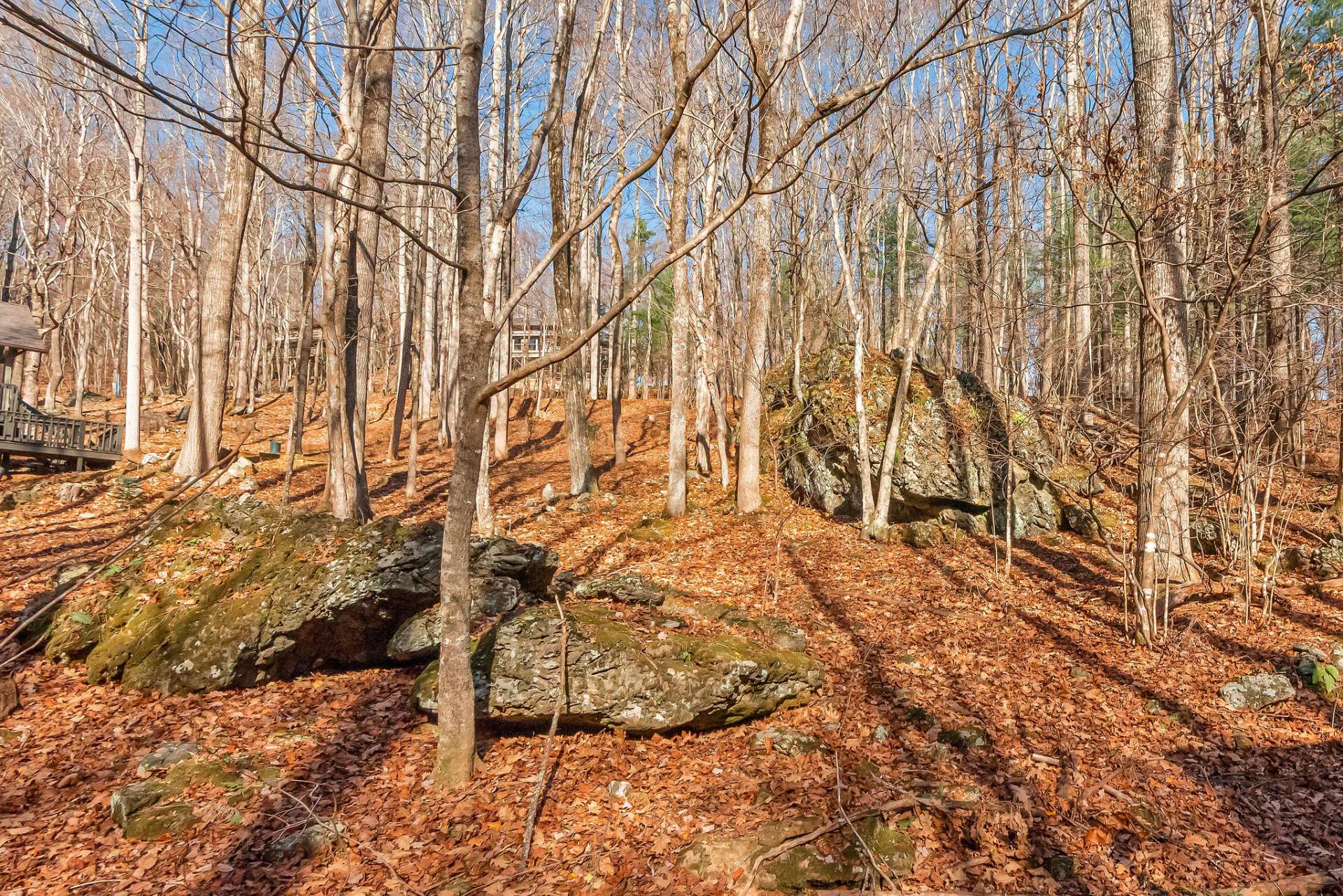 Natural rock outcroppings add ancient character and a rugged beauty to the landscape.