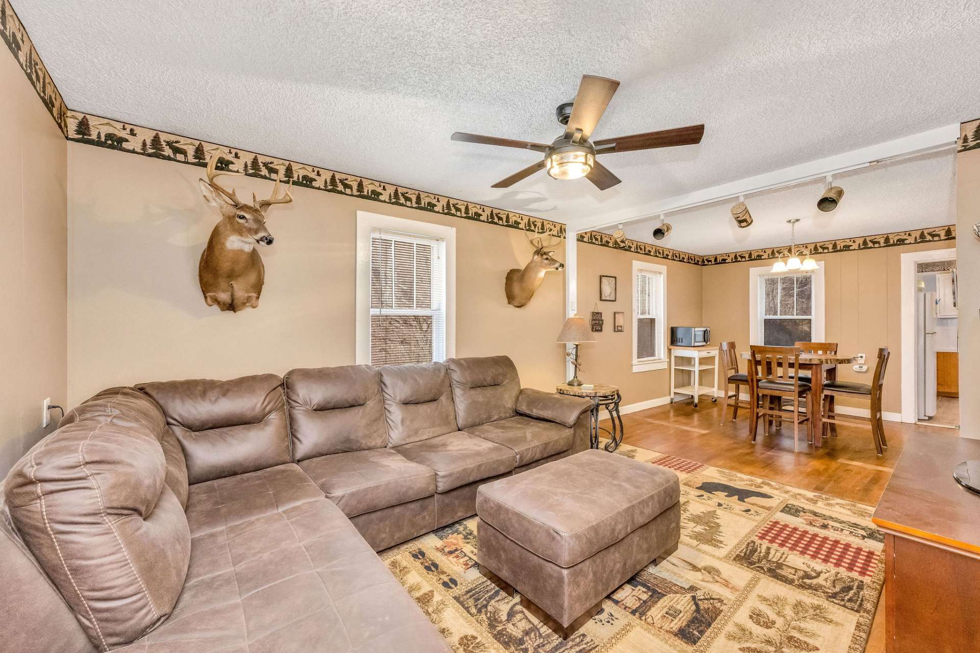 Step inside from the front door into the living room.