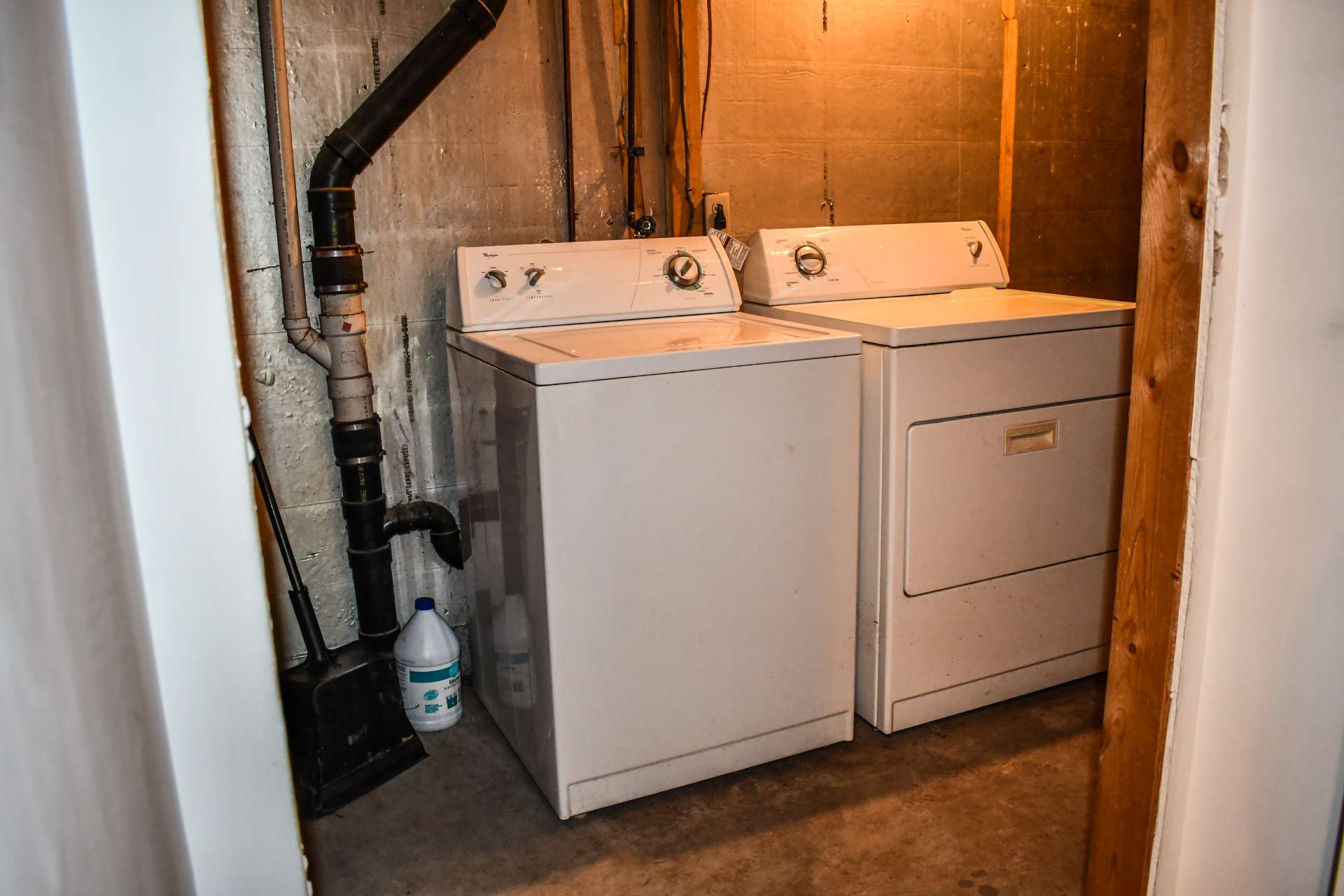 Laundry Room in Unfinished Basement