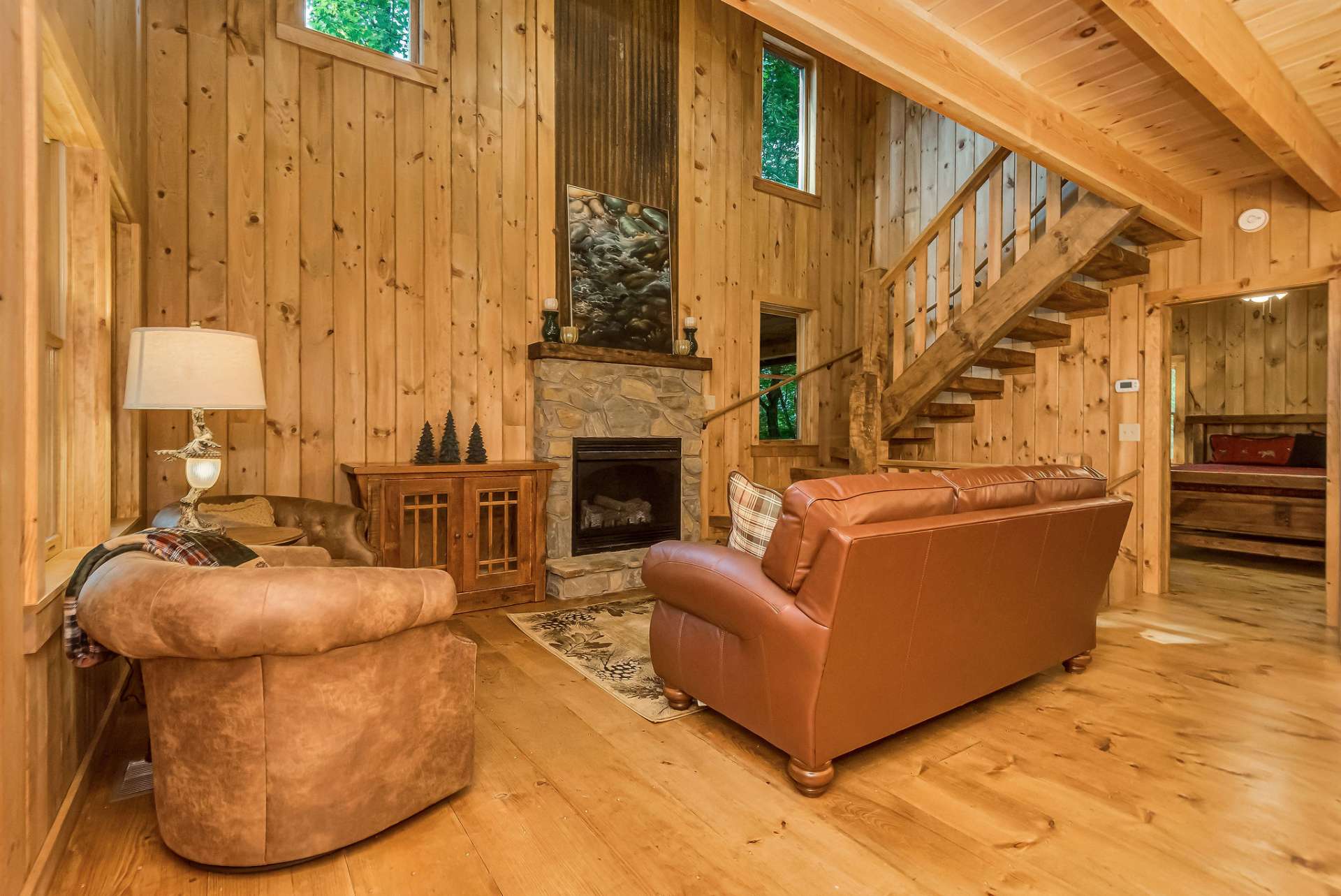 Home has been staged with new furniture and furnishings from The Cabin Store in West Jefferson, which are negotiable with the sale.