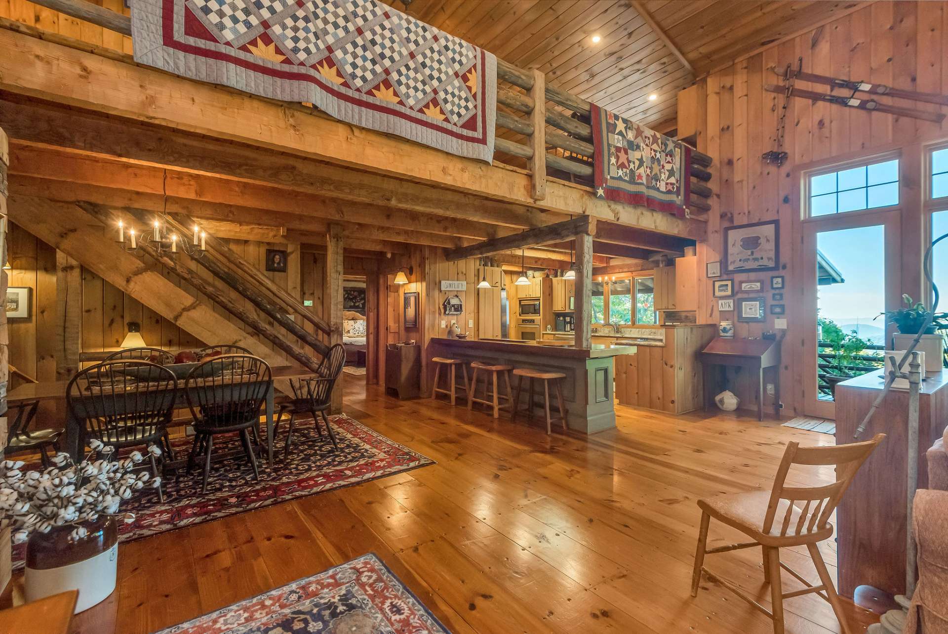 Gleaming wood floors throughout make this cabin easy to call home!