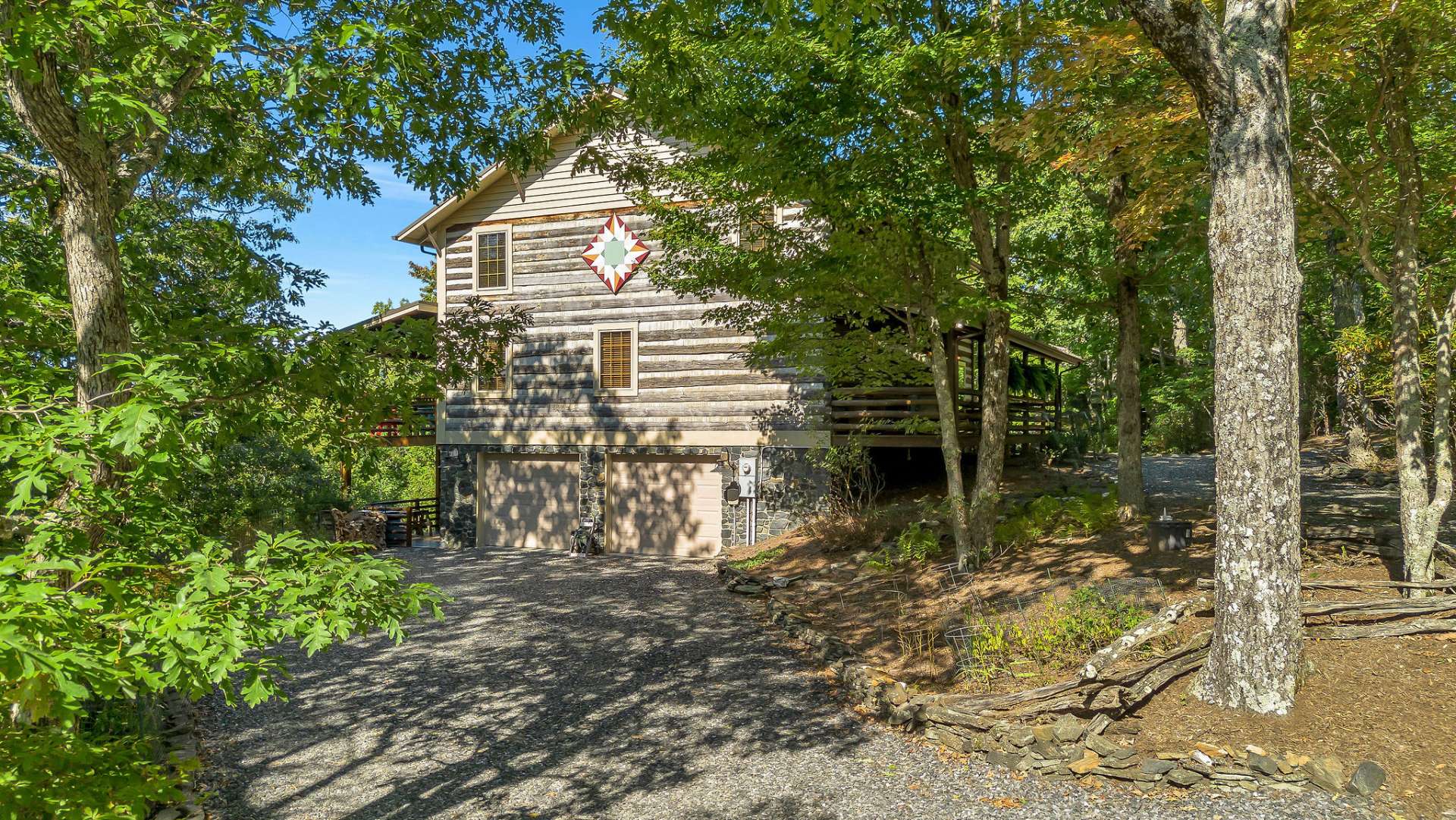 This 2-car garage is oversized with space for a workshop and/or storage.