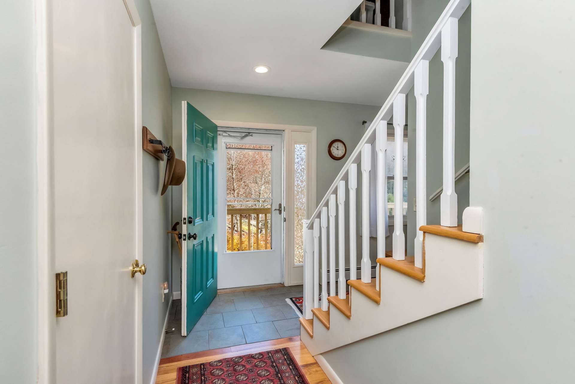 A welcoming foyer accesses the main level