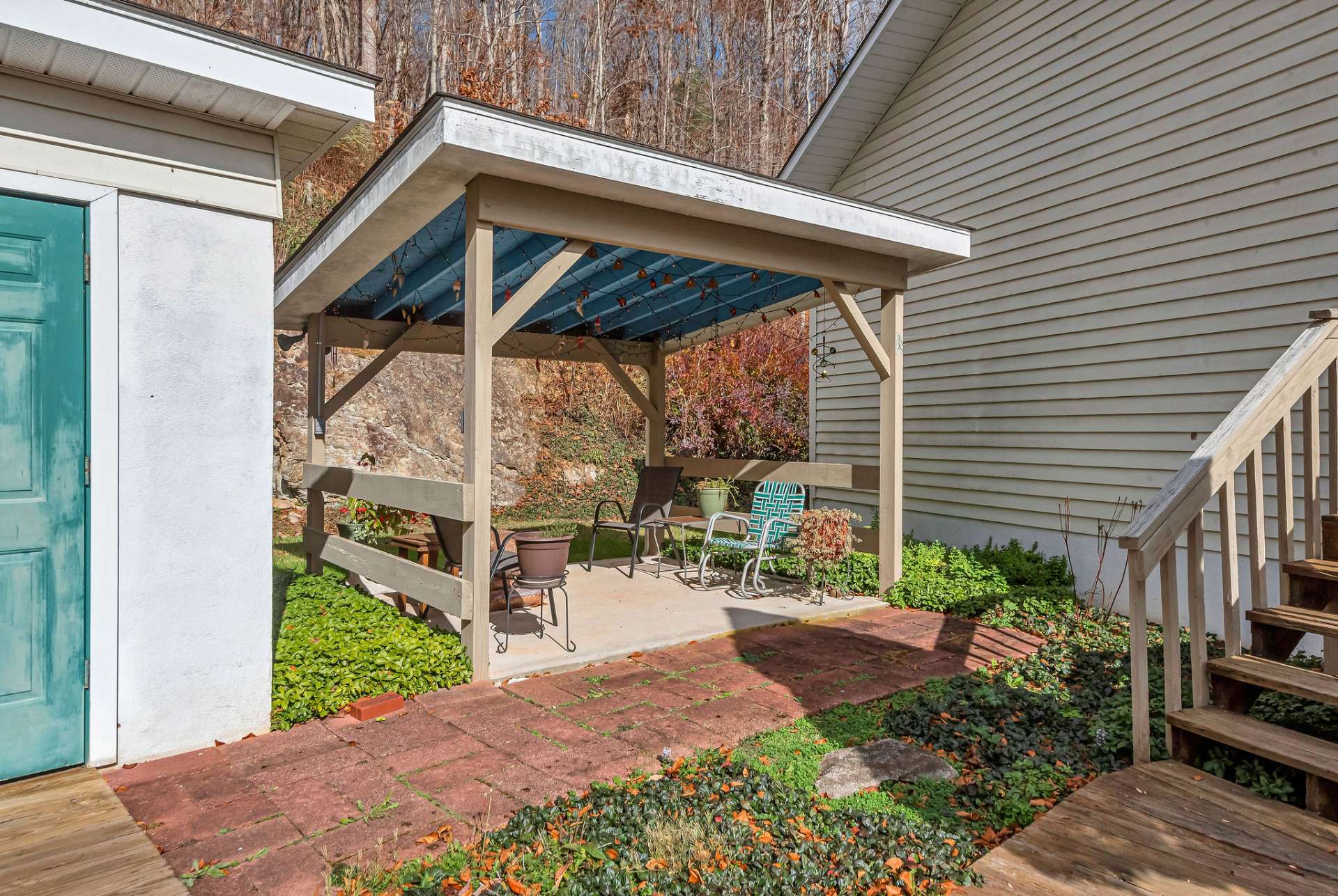 Relax in this outdoor space created to enjoy your mountain surroundings and the wildlife that call this mountain home.