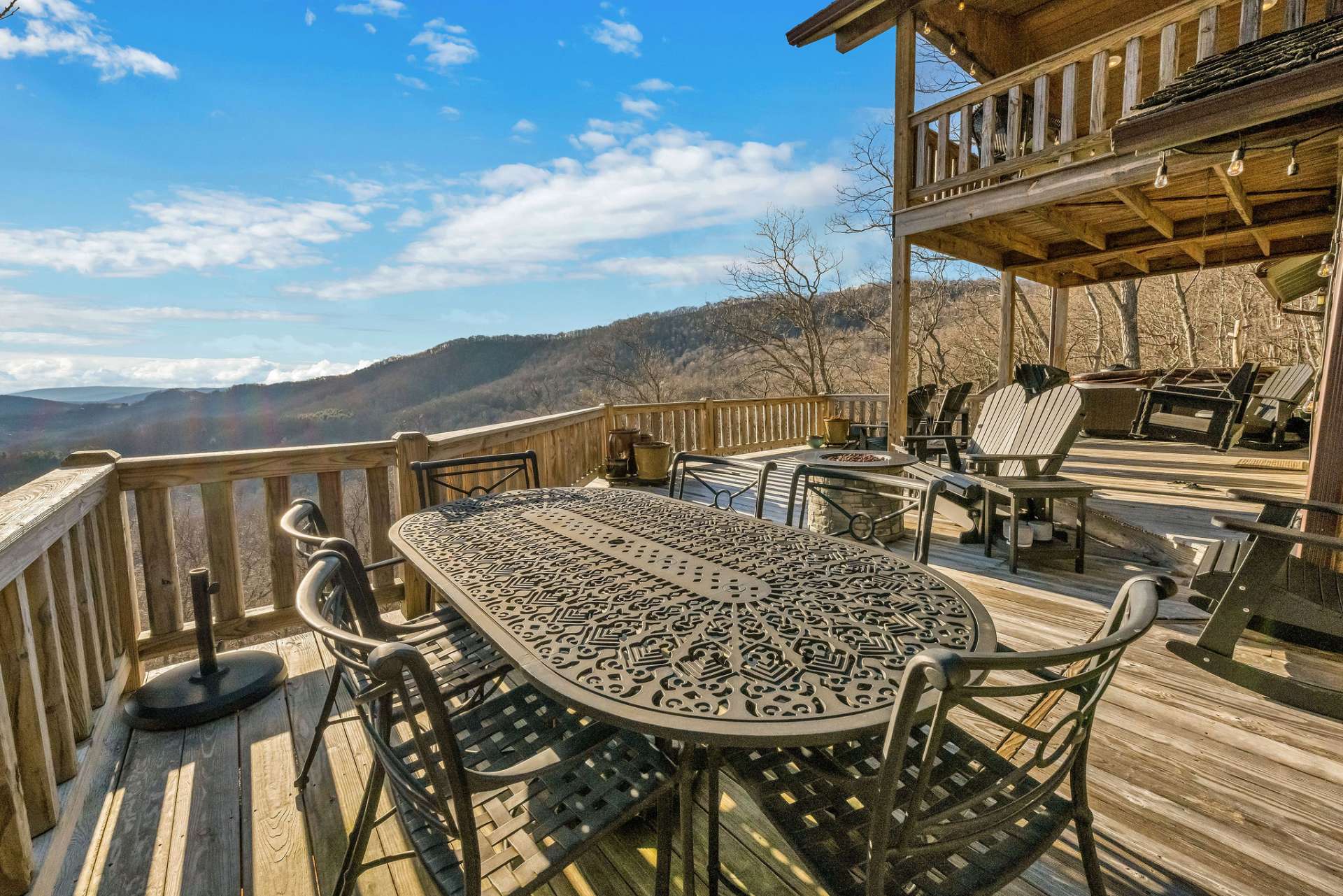 This deck is thoughtfully designed for both relaxation and entertainment.