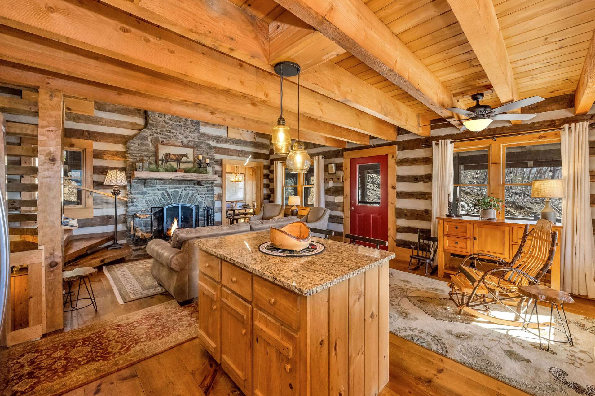 This cabin celebrates family and friends being together!