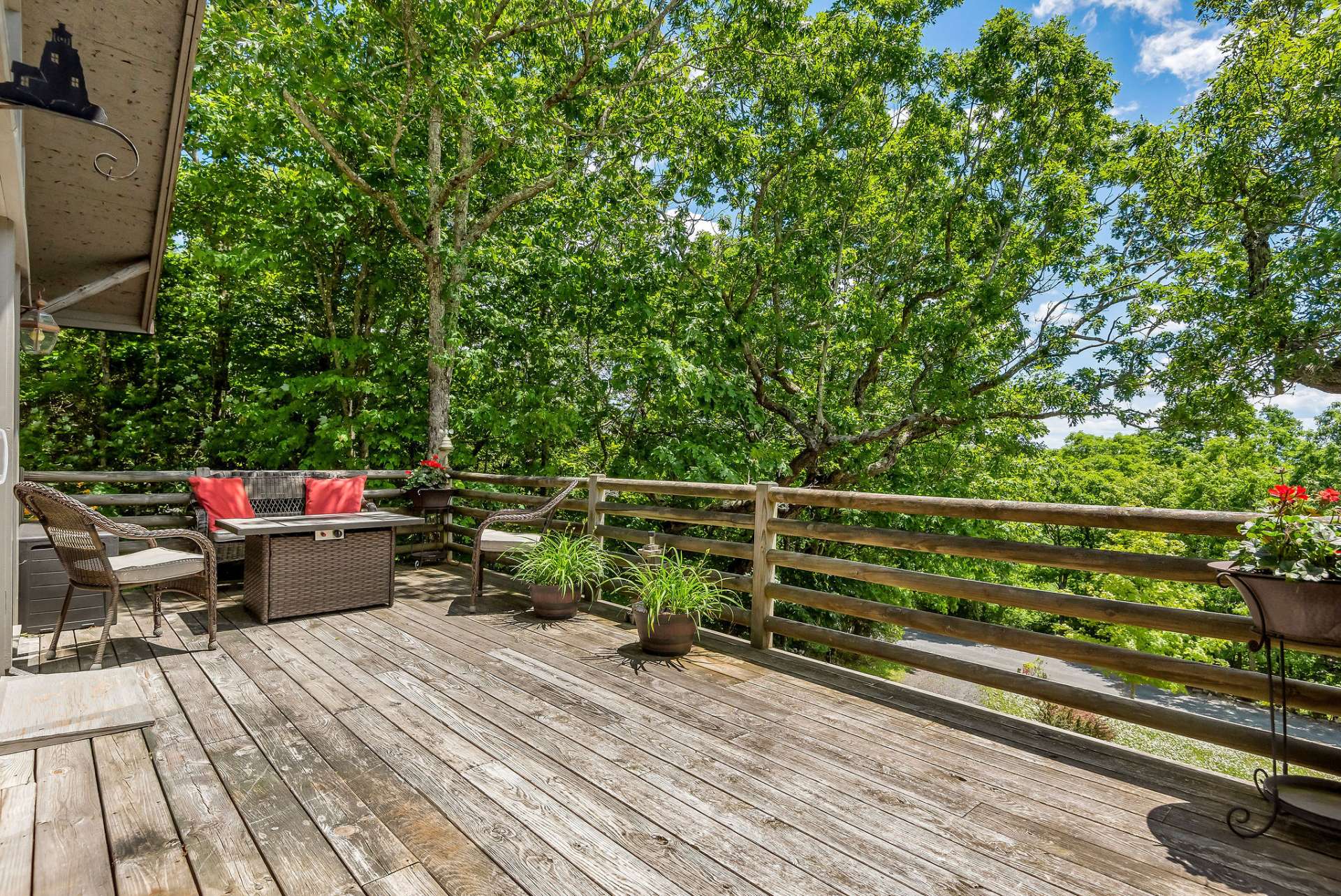 The open deck off the primary bedroom is ideal for sunbathing or sitting out under the stars.